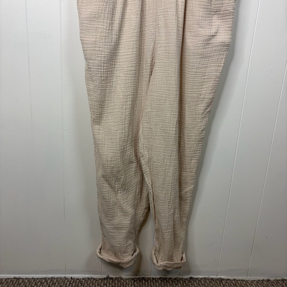 Joe Fresh Beige Tan Short Sleeve Jumpsuit Pockets Size XL Summer Size resort - Picture 6 of 8